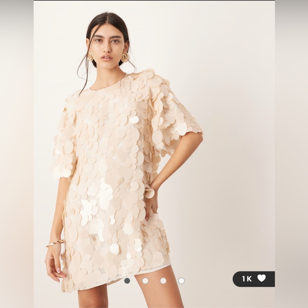 ASOS embellished matte disc sequin t-shirt mini dress